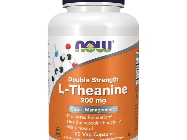 NOW Foods Double Strength L-Theanine 200 mg with Inositol, 120 veg capsules bottle